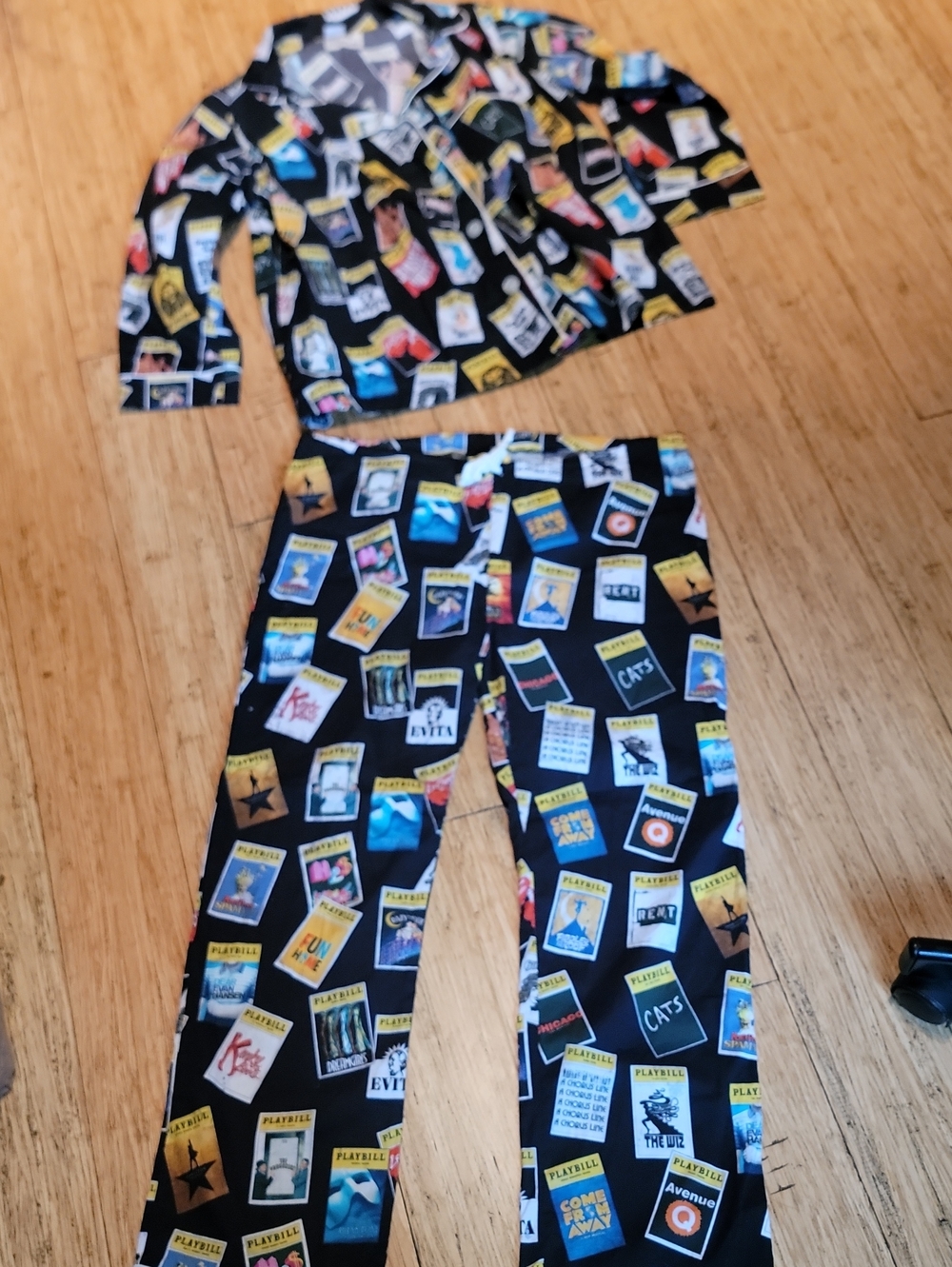 Playbill Pajama Set with Multicolor Posters